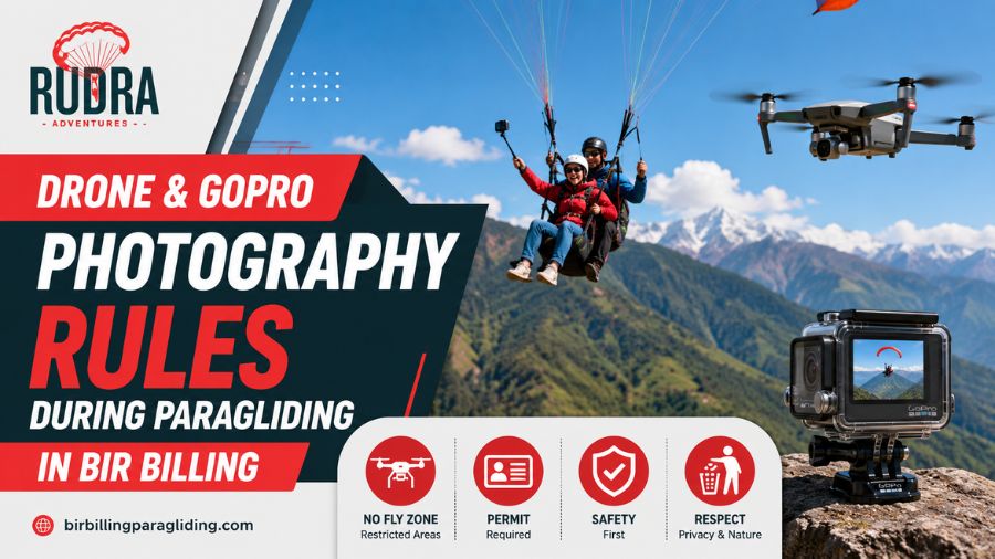 Drone and GoPro Photography Rules During Paragliding in Bir Billing